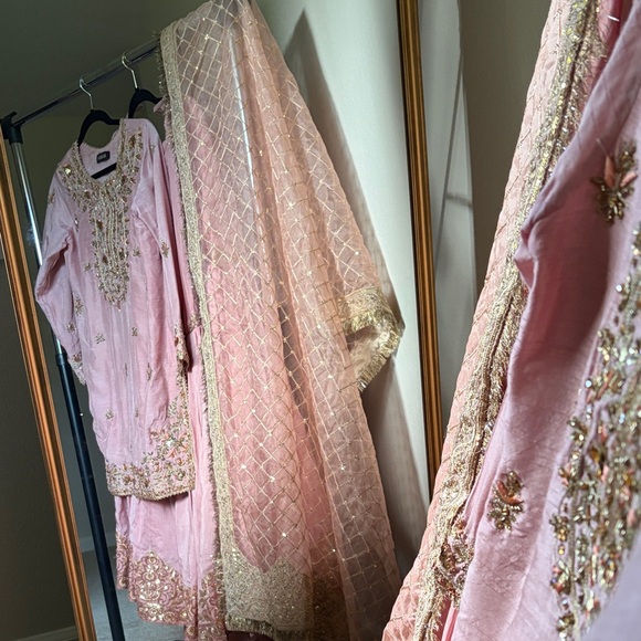 Maya Pink Embroidered Lehenga Set - Picture 3 of 6